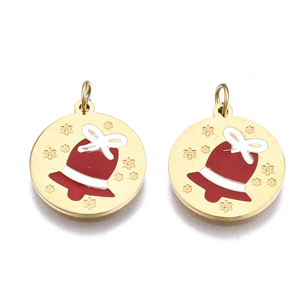 PandaHall 316 Surgical Stainless Steel Enamel Charms, with Jump Rings, for Christmas, Flat Round with Bell, Real 14K Gold Plated..., Red
PandaHall 316 Surgical Stainless Steel Enamel Charms, with Jump Rings, for Christmas, Flat Round with Bell, Real 14K Gold Plated..., Red
