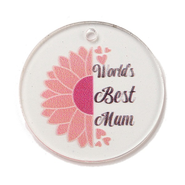PandaHall Mother's Day Opaque Acrylic Pendants, Flat Round with Word, Salmon, 45x3mm, Hole: 3.5mm Acrylic Flat Round Red
PandaHall Mother's Day Opaque Acrylic Pendants, Flat Round with Word, Salmon, 45x3mm, Hole: 3.5mm Acrylic Flat Round Red