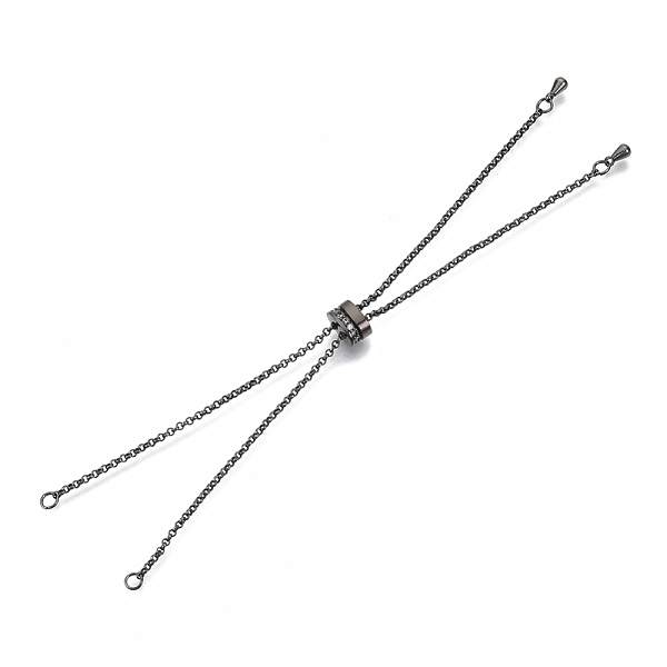 PandaHall Brass Slider Bracelets Making, Bolo Bracelets, with Clear Cubic Zirconia and Rolo Chain, Gunmetal, 9-7/8 inch(25cm)x1.5mm, Hole...
PandaHall Brass Slider Bracelets Making, Bolo Bracelets, with Clear Cubic Zirconia and Rolo Chain, Gunmetal, 9-7/8 inch(25cm)x1.5mm, Hole...