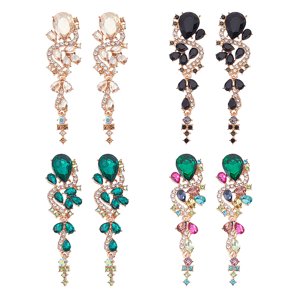 PandaHall ANATTASOUL 4 Pairs 4 Colors Rhinestone Teardrop Flower Dangle Stud Earrings, Light Gold Alloy Long Drop Earrings with 316..., Multicolor
PandaHall ANATTASOUL 4 Pairs 4 Colors Rhinestone Teardrop Flower Dangle Stud Earrings, Light Gold Alloy Long Drop Earrings with 316..., Multicolor