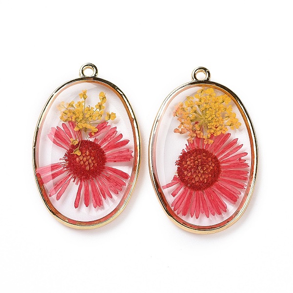 PandaHall Transparent Clear Epoxy Resin Pendants, with Edge Golden Plated Brass Loops, Oval Charms with Inner Flower, Crimson, 35x22x4mm..., Pink
PandaHall Transparent Clear Epoxy Resin Pendants, with Edge Golden Plated Brass Loops, Oval Charms with Inner Flower, Crimson, 35x22x4mm..., Pink