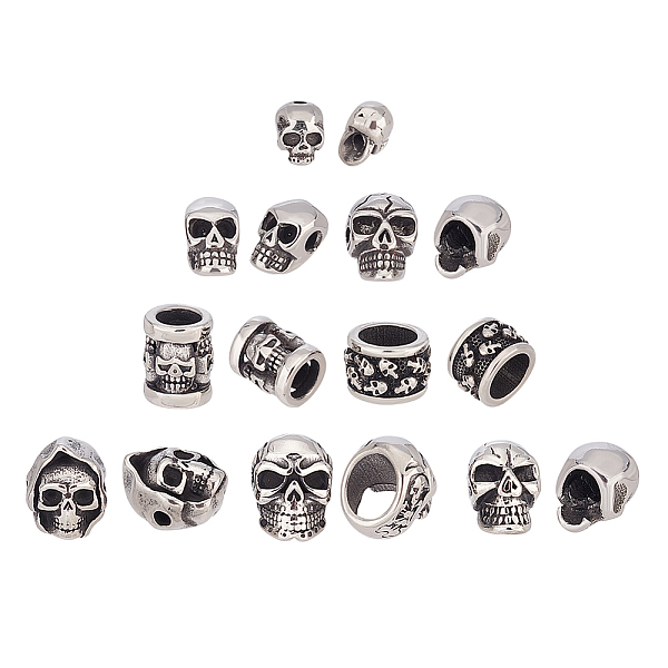 PandaHall UNICRAFTALE 8Pcs 8 Style Skull Beads 304 Stainless Steel Spacer Beads Antique Silver Skull Head Loose Beads 1.5~8.5mm Hole Skull...
PandaHall UNICRAFTALE 8Pcs 8 Style Skull Beads 304 Stainless Steel Spacer Beads Antique Silver Skull Head Loose Beads 1.5~8.5mm Hole Skull...