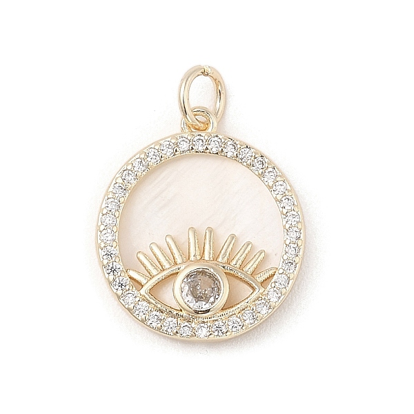 PandaHall Brass Micro Pave Clear Cubic Zirconia Pendants, with Natural White Shell and Jump Ring, Real 18K Gold Plated, Flat Round, Evil Eye...
PandaHall Brass Micro Pave Clear Cubic Zirconia Pendants, with Natural White Shell and Jump Ring, Real 18K Gold Plated, Flat Round, Evil Eye...