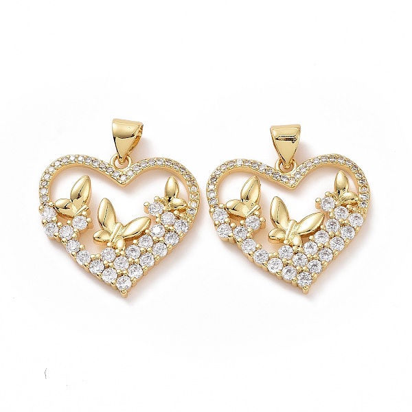PandaHall Brass Cubic Zirconia Pendants, Heart with Butterfly Charm, Golden, 21x22x3mm, Hole: 3x5mm Brass+Cubic Zirconia Heart Clear
PandaHall Brass Cubic Zirconia Pendants, Heart with Butterfly Charm, Golden, 21x22x3mm, Hole: 3x5mm Brass+Cubic Zirconia Heart Clear