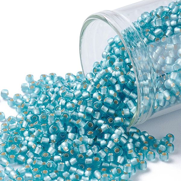 PandaHall TOHO Round Seed Beads, Japanese Seed Beads, (23F) Silver Lined Frost Aquamarine, 11/0, 2.2mm, Hole: 0.8mm, about 1110pcs/10g Glass..., Cyan
PandaHall TOHO Round Seed Beads, Japanese Seed Beads, (23F) Silver Lined Frost Aquamarine, 11/0, 2.2mm, Hole: 0.8mm, about 1110pcs/10g Glass..., Cyan