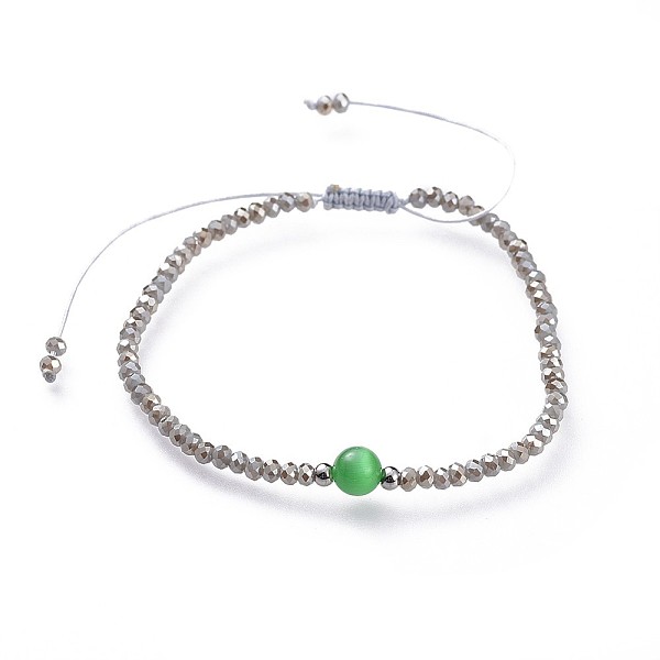 PandaHall (Jewelry Parties Factory Sale)Adjustable Electroplate Glass Braided Bead Bracelets, with Cat Eye Beads, Nylon Thread and 304..., Green
PandaHall (Jewelry Parties Factory Sale)Adjustable Electroplate Glass Braided Bead Bracelets, with Cat Eye Beads, Nylon Thread and 304..., Green