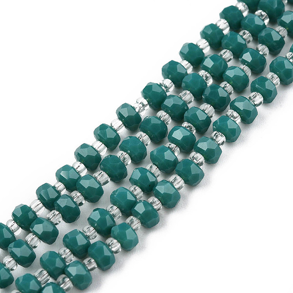 PandaHall Opaque Solid Color Glass Beads Strands, Abacus, Dark Cyan, 4x3mm, Hole: 0.8mm, about 146~150pcs/strand, 24.41 inch~25.2 inch...
PandaHall Opaque Solid Color Glass Beads Strands, Abacus, Dark Cyan, 4x3mm, Hole: 0.8mm, about 146~150pcs/strand, 24.41 inch~25.2 inch...