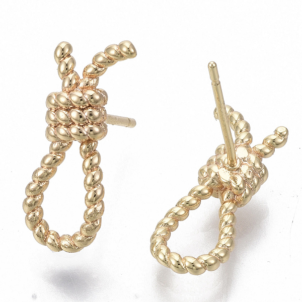 PandaHall Brass Stud Earrings, Nickel Free, Knot, Real 18K Gold Plated, 17x7mm, Pin: 0.7mm Brass Others
PandaHall Brass Stud Earrings, Nickel Free, Knot, Real 18K Gold Plated, 17x7mm, Pin: 0.7mm Brass Others
