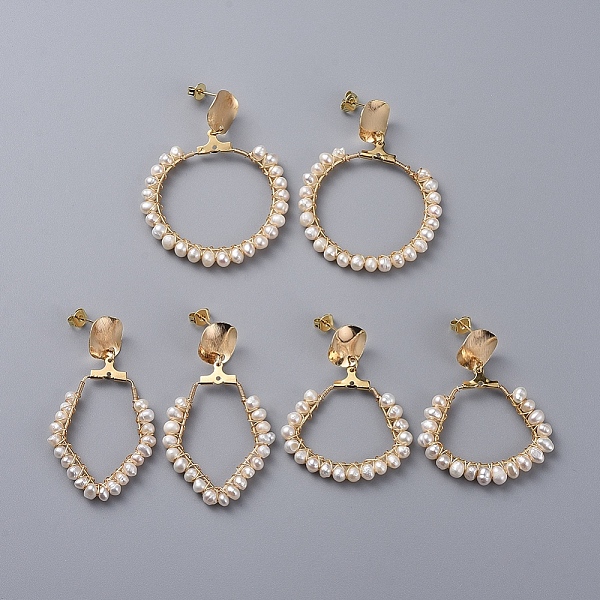 PandaHall Dangle Stud Earrings, with Natural Pearl, Copper Wire, 304 Stainless Steel Pendants, Brass Ear Stud Findings and Ear Nuts, Ring &...
PandaHall Dangle Stud Earrings, with Natural Pearl, Copper Wire, 304 Stainless Steel Pendants, Brass Ear Stud Findings and Ear Nuts, Ring &...