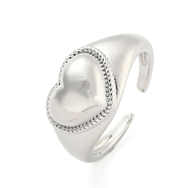PandaHall Long-Lasting Plated Brass Cuff Rings, Heart Open Rings for Women, Platinum, Adjustable Brass Heart
PandaHall Long-Lasting Plated Brass Cuff Rings, Heart Open Rings for Women, Platinum, Adjustable Brass Heart