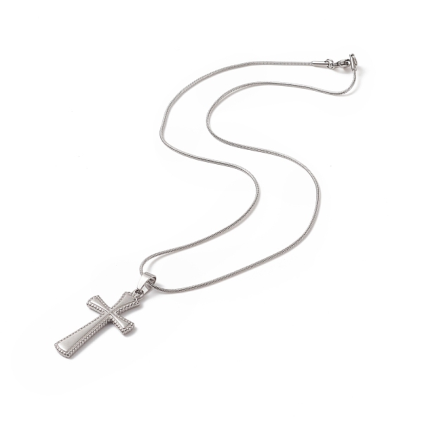 PandaHall 304 Stainless Steel Snake Chain Necklaces, Religion Cross Pendant Necklace, with Lobster Claw Clasp, Stainless Steel Color, 17-3/4...
PandaHall 304 Stainless Steel Snake Chain Necklaces, Religion Cross Pendant Necklace, with Lobster Claw Clasp, Stainless Steel Color, 17-3/4...