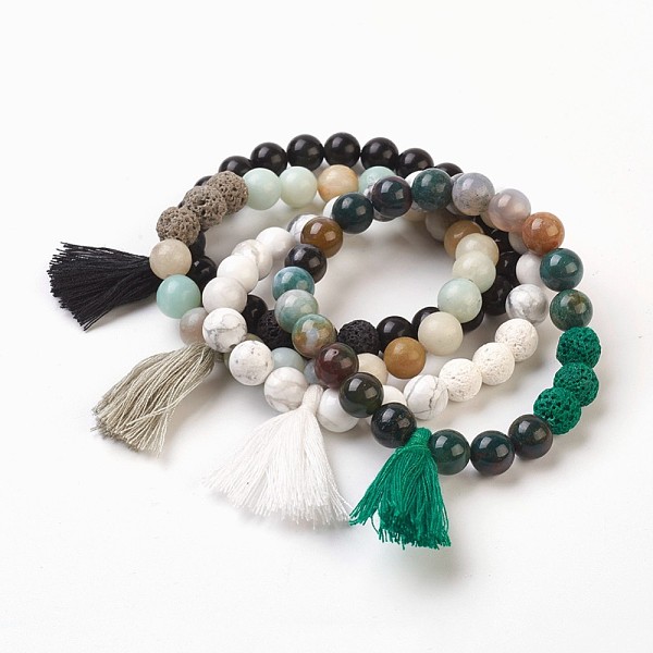 PandaHall Natural Gemstone Beads Stretch Charm Bracelets, with Tassels, 2 inch(5cm), Tassels: 34x12mm Mixed Stone Multicolor
PandaHall Natural Gemstone Beads Stretch Charm Bracelets, with Tassels, 2 inch(5cm), Tassels: 34x12mm Mixed Stone Multicolor