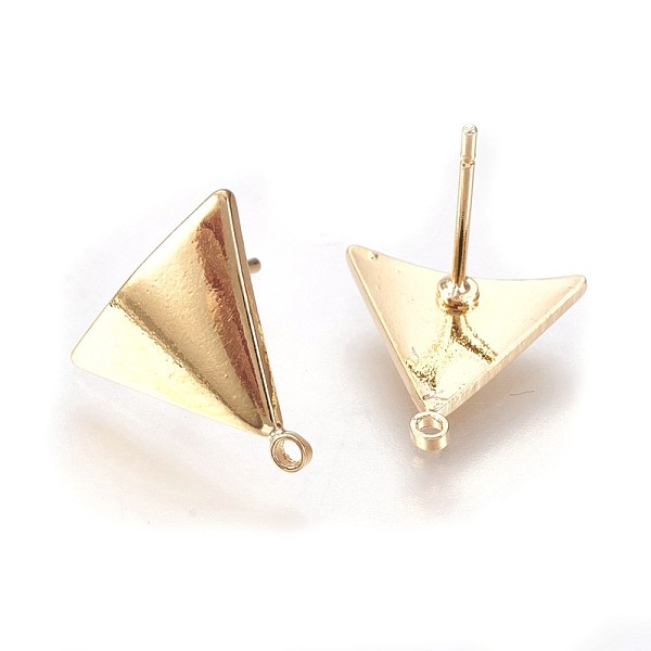 PandaHall Brass Stud Earrings Findings, with Loop, Nickel Free, Triangle, Real 18K Gold Plated, 13.5x13x1mm, Hole: 1mm, Pin: 0.8mm Brass...
PandaHall Brass Stud Earrings Findings, with Loop, Nickel Free, Triangle, Real 18K Gold Plated, 13.5x13x1mm, Hole: 1mm, Pin: 0.8mm Brass...