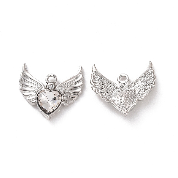 PandaHall Rack Plating Alloy Glass Pendants, Cadmium Free & Lead Free & Nickle Free, Platinum, Faceted Heart Charm with Wing, Clear...
PandaHall Rack Plating Alloy Glass Pendants, Cadmium Free & Lead Free & Nickle Free, Platinum, Faceted Heart Charm with Wing, Clear...