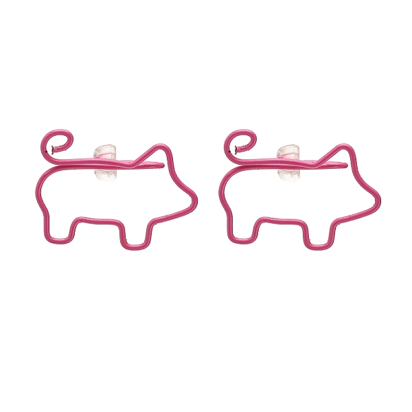 PandaHall Open Pig Shape Iron Stud Earrings, Cute Animal Wire Wrap Earrings for Women, Hot Pink, 20.5x26.5x7mm, Pin: 1mm Iron Pig
PandaHall Open Pig Shape Iron Stud Earrings, Cute Animal Wire Wrap Earrings for Women, Hot Pink, 20.5x26.5x7mm, Pin: 1mm Iron Pig