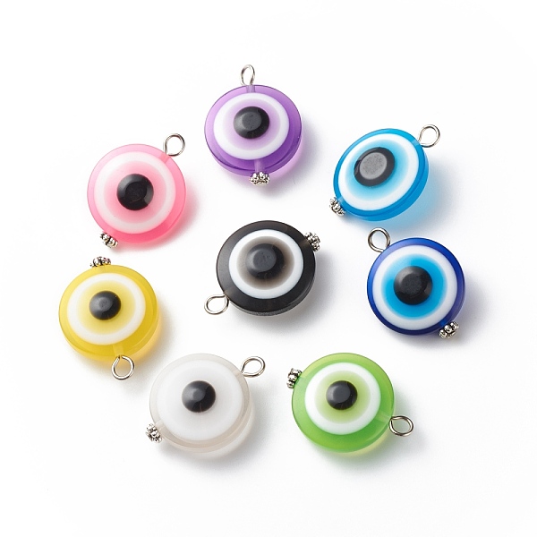 PandaHall Transparent Evil Eye Resin Pendants, with Alloy Loops, Mixed Color, Flat Round Charm, Platinum, 27~27.5x20x9.5mm, Hole: 3mm..., Multicolor
PandaHall Transparent Evil Eye Resin Pendants, with Alloy Loops, Mixed Color, Flat Round Charm, Platinum, 27~27.5x20x9.5mm, Hole: 3mm..., Multicolor