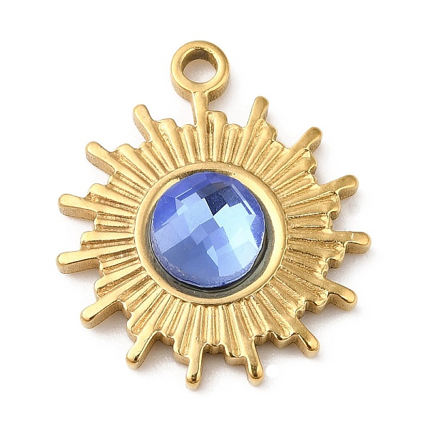 PandaHall Real 18K Gold Plated 304 Stainless Steel Pendants, with Glass, Sun Charms, Cornflower Blue, 19x16x3.5~4.5mm, Hole: 1.6mm Stainless...
PandaHall Real 18K Gold Plated 304 Stainless Steel Pendants, with Glass, Sun Charms, Cornflower Blue, 19x16x3.5~4.5mm, Hole: 1.6mm Stainless...
