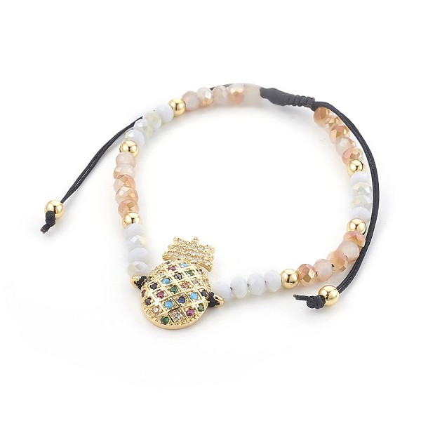 PandaHall Glass Braided Bead Bracelets, with Brass and Cubic Zirconia, Pineapple, Bisque, 2 inch~3-3/8 inch(5~8.5cm) Glass Orange
PandaHall Glass Braided Bead Bracelets, with Brass and Cubic Zirconia, Pineapple, Bisque, 2 inch~3-3/8 inch(5~8.5cm) Glass Orange