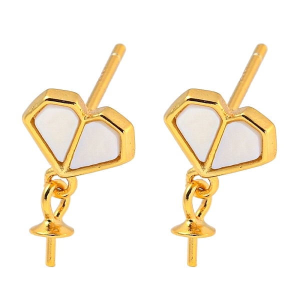 PandaHall 925 Sterling Silver Stud Earrings Finding, with Shell and 925 Sterling Silver Pin, Heart, Real 18K Gold Plated, 13x8mm, Pin...
PandaHall 925 Sterling Silver Stud Earrings Finding, with Shell and 925 Sterling Silver Pin, Heart, Real 18K Gold Plated, 13x8mm, Pin...