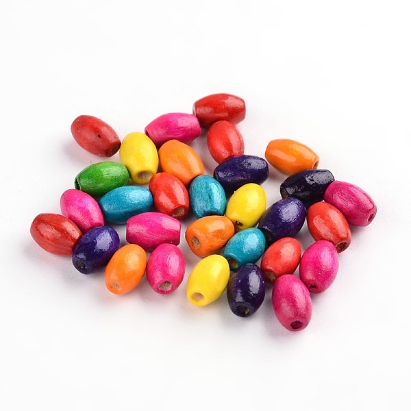 PandaHall Natural Wood Beads, Egg Shaped Rugby Wood Beads, Mixed Color, Lead Free, Dyed, Barrel, Mixed Color, 8x5mm, Hole: 2mm, about..., Multicolor
PandaHall Natural Wood Beads, Egg Shaped Rugby Wood Beads, Mixed Color, Lead Free, Dyed, Barrel, Mixed Color, 8x5mm, Hole: 2mm, about..., Multicolor