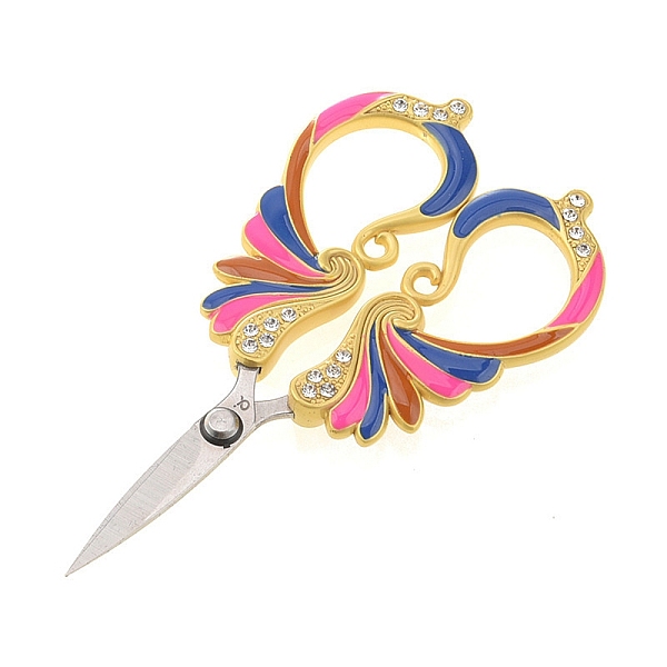 PandaHall Stainless Steel Scissors, Embroidery Scissors, Sewing Scissors, with Zinc Alloy Rhinestones Handle, Matte Gold Color, 110x60mm...
PandaHall Stainless Steel Scissors, Embroidery Scissors, Sewing Scissors, with Zinc Alloy Rhinestones Handle, Matte Gold Color, 110x60mm...