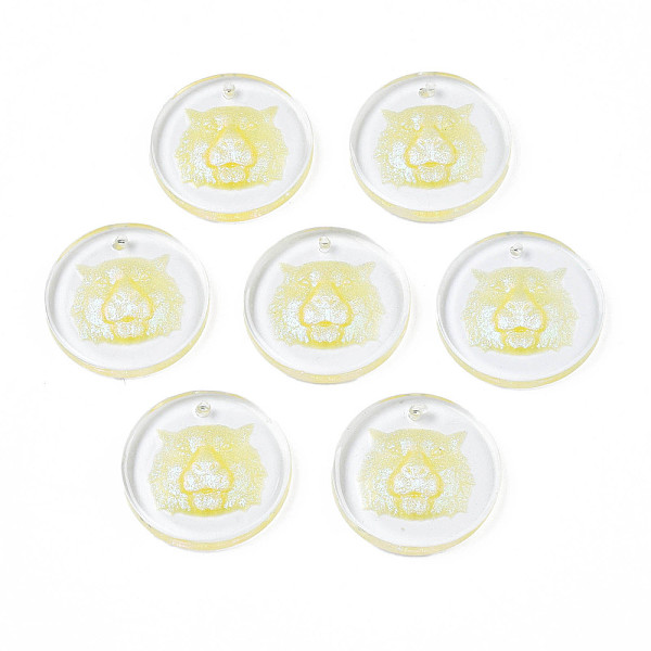 PandaHall Transparent Resin Pendants, with Glitter Powder, Flat Round with Tiger Head, Champagne Yellow, 24.5x3.5mm, Hole: 1.4mm Resin Flat...
PandaHall Transparent Resin Pendants, with Glitter Powder, Flat Round with Tiger Head, Champagne Yellow, 24.5x3.5mm, Hole: 1.4mm Resin Flat...