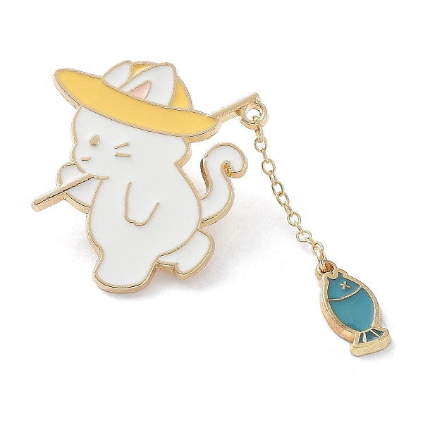PandaHall Fishing Cat Enamel Pins, Light Gold Alloy Badge for Women, Dark Cyan, 49.5mm Alloy+Enamel Cat Shape
PandaHall Fishing Cat Enamel Pins, Light Gold Alloy Badge for Women, Dark Cyan, 49.5mm Alloy+Enamel Cat Shape