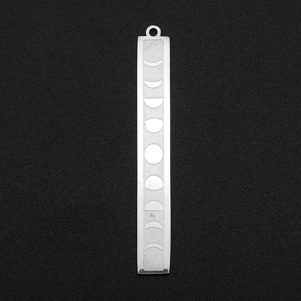 PandaHall 201 Stainless Steel Pendants, Laser Cut, Bar with Moon Phase, Stainless Steel Color, 45x6x1mm, Hole: 1.4mm 201 Stainless Steel...
PandaHall 201 Stainless Steel Pendants, Laser Cut, Bar with Moon Phase, Stainless Steel Color, 45x6x1mm, Hole: 1.4mm 201 Stainless Steel...