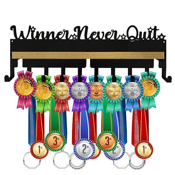 PandaHall Iron Medal Holder, with Wood Board, Medal Holder Frame, Winner Never Quit, Word, Medal Holder: 367x107x1.5mm, Wood Board: 348x80mm...
PandaHall Iron Medal Holder, with Wood Board, Medal Holder Frame, Winner Never Quit, Word, Medal Holder: 367x107x1.5mm, Wood Board: 348x80mm...