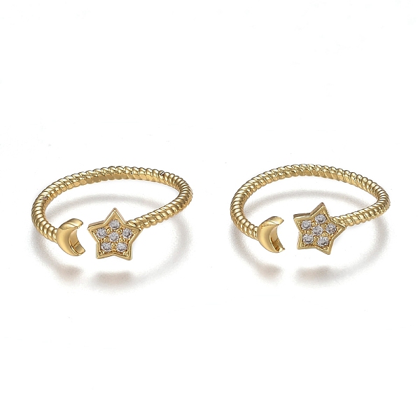 PandaHall Adjustable Brass Micro Pave Clear Cubic Zirconia Cuff Rings, Open Rings, Long-Lasting Plated, Star & Moon, Real 18K Gold Plated...
PandaHall Adjustable Brass Micro Pave Clear Cubic Zirconia Cuff Rings, Open Rings, Long-Lasting Plated, Star & Moon, Real 18K Gold Plated...