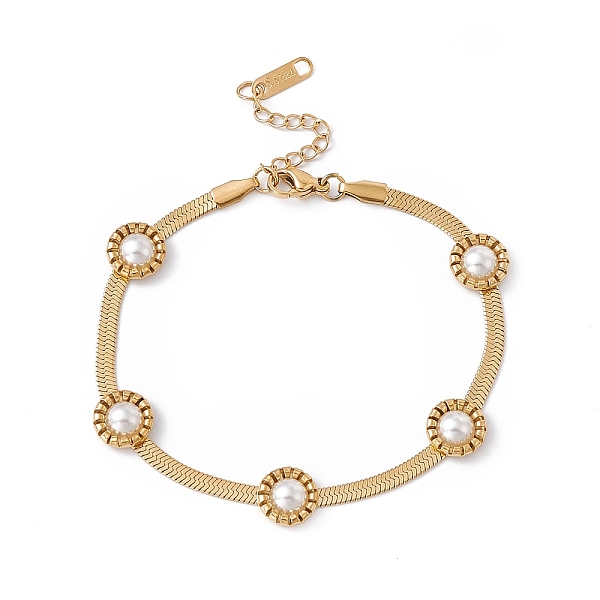PandaHall Plastic Pearl Flower Beaded Herringbone Chan Bracelet, Ion Plating(IP) 304 Stainless Steel Jewelry for Women, Golden, 7-1/4 inch...
PandaHall Plastic Pearl Flower Beaded Herringbone Chan Bracelet, Ion Plating(IP) 304 Stainless Steel Jewelry for Women, Golden, 7-1/4 inch...