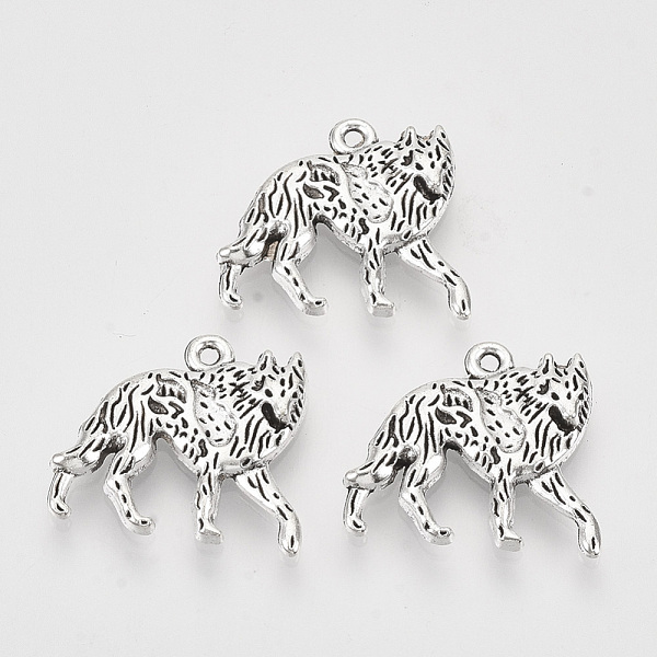 PandaHall Tibetan Style Alloy Pendants, Cadmium Free & Lead Free, Wolf, Antique Silver, 18x19.5x3mm, Hole: 1mm, about 242pcs/500g Alloy...
PandaHall Tibetan Style Alloy Pendants, Cadmium Free & Lead Free, Wolf, Antique Silver, 18x19.5x3mm, Hole: 1mm, about 242pcs/500g Alloy...