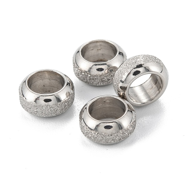 PandaHall Frosted 201 Stainless Steel European Beads, Rondelle, Stainless Steel Color, 8x4mm, Hole: 5mm 201 Stainless Steel Rondelle
PandaHall Frosted 201 Stainless Steel European Beads, Rondelle, Stainless Steel Color, 8x4mm, Hole: 5mm 201 Stainless Steel Rondelle