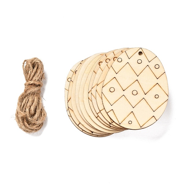 PandaHall DIY Crafts Easter Egg Shape Cutouts Pendants, with Hemp Rope, Rhombus Pattern, 74~84x58~68x2~2.5, Hole: 2.5~3mm, 10pcs/bag Wood..., Orange
PandaHall DIY Crafts Easter Egg Shape Cutouts Pendants, with Hemp Rope, Rhombus Pattern, 74~84x58~68x2~2.5, Hole: 2.5~3mm, 10pcs/bag Wood..., Orange