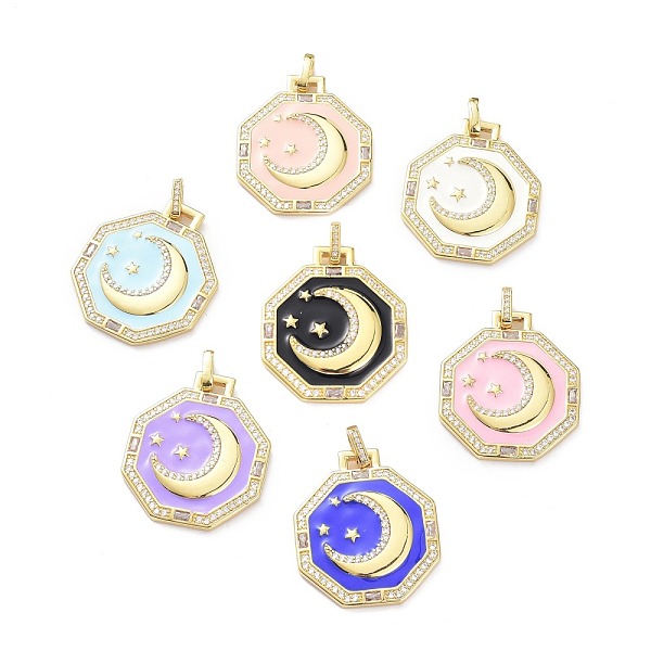 PandaHall Brass Micro Pave Cubic Zirconia Pendants, with Enamel, Octagon with Moon & Star, Mixed Color, 33.5x29x3mm, Hole: 4x2.5mm..., Multicolor
PandaHall Brass Micro Pave Cubic Zirconia Pendants, with Enamel, Octagon with Moon & Star, Mixed Color, 33.5x29x3mm, Hole: 4x2.5mm..., Multicolor