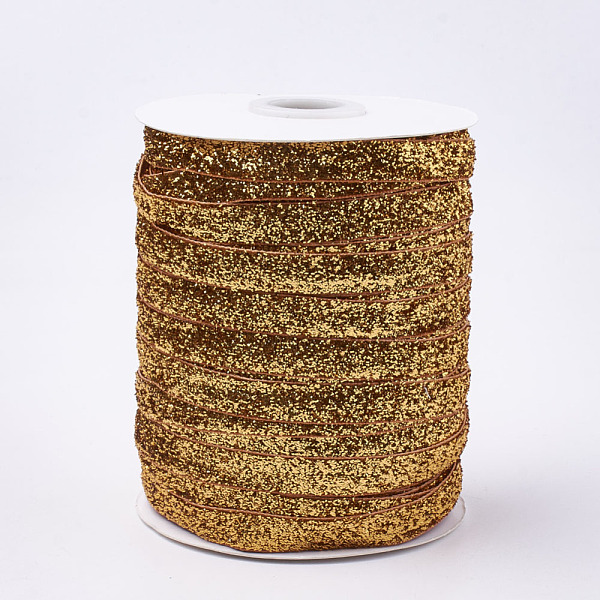 PandaHall Glitter Sparkle Ribbon, Polyester & Nylon Ribbon, Dark Goldenrod, 3/8 inch(9.5~10mm), about 50yards/roll(45.72m/roll) Polyester..., Gold
PandaHall Glitter Sparkle Ribbon, Polyester & Nylon Ribbon, Dark Goldenrod, 3/8 inch(9.5~10mm), about 50yards/roll(45.72m/roll) Polyester..., Gold