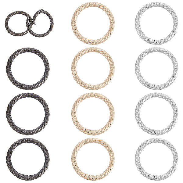 PandaHall WADORN 12Pcs 3 Colors Zinc Alloy Spring Gate Rings, Twisted Ring Shape, Mixed Color, 41.5x5mm, 4pcs/color Alloy
PandaHall WADORN 12Pcs 3 Colors Zinc Alloy Spring Gate Rings, Twisted Ring Shape, Mixed Color, 41.5x5mm, 4pcs/color Alloy