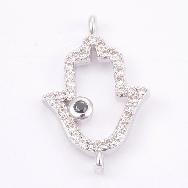 PandaHall Brass Micro Pave Cubic Zirconia Links, Long-Lasting Plated, Hamsa Hand/Hand of Fatima/Hand of Miriam, Platinum, 19.5x12.5x2mm..., Clear
PandaHall Brass Micro Pave Cubic Zirconia Links, Long-Lasting Plated, Hamsa Hand/Hand of Fatima/Hand of Miriam, Platinum, 19.5x12.5x2mm..., Clear