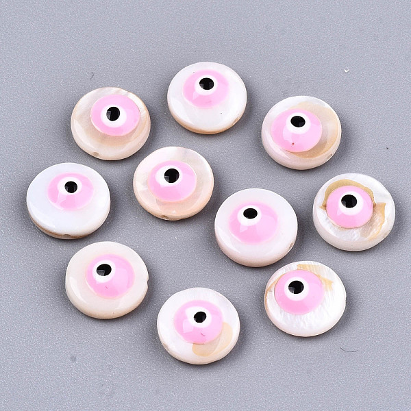 PandaHall Natural Freshwater Shell Beads, with Enamel, Flat Round with Evil Eye, Pink, 9x4.5mm, Hole: 0.8mm Freshwater Shell Evil Eye Pink
PandaHall Natural Freshwater Shell Beads, with Enamel, Flat Round with Evil Eye, Pink, 9x4.5mm, Hole: 0.8mm Freshwater Shell Evil Eye Pink