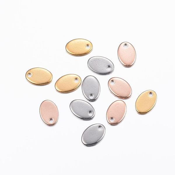 PandaHall 304 Stainless Steel Charms, Stamping Blank Tag, Oval, Mixed Color, 9x6x0.8mm, Hole: 1mm 304 Stainless Steel Oval
PandaHall 304 Stainless Steel Charms, Stamping Blank Tag, Oval, Mixed Color, 9x6x0.8mm, Hole: 1mm 304 Stainless Steel Oval