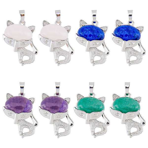 PandaHall DICOSMETIC 8Pcs 4 Style Natural Gemstone Pendants, with Platinum Plated Brass Findings, Cat Charm, 30.5x25x9mm, Hole: 5x7.5mm...
PandaHall DICOSMETIC 8Pcs 4 Style Natural Gemstone Pendants, with Platinum Plated Brass Findings, Cat Charm, 30.5x25x9mm, Hole: 5x7.5mm...