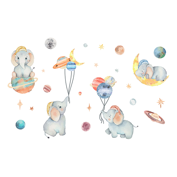 PandaHall SUPERDANT Baby Elephant Wall Decals Planet Moon Wall Stickers Bedroom Wall Mural and Balloon Stars Removable Wall Decor for Kid's...
PandaHall SUPERDANT Baby Elephant Wall Decals Planet Moon Wall Stickers Bedroom Wall Mural and Balloon Stars Removable Wall Decor for Kid's...