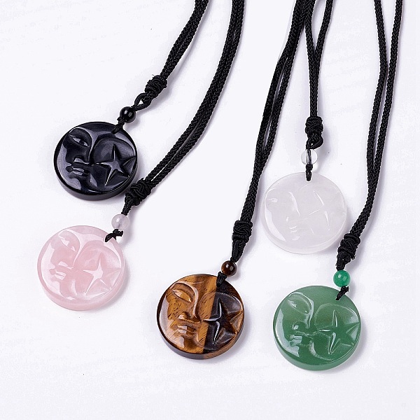 PandaHall Gemstone Sun with Star Pendant Necklace with Nylon Cord for Women, 19.69~20.08 inch(50~51cm) Mixed Stone
PandaHall Gemstone Sun with Star Pendant Necklace with Nylon Cord for Women, 19.69~20.08 inch(50~51cm) Mixed Stone