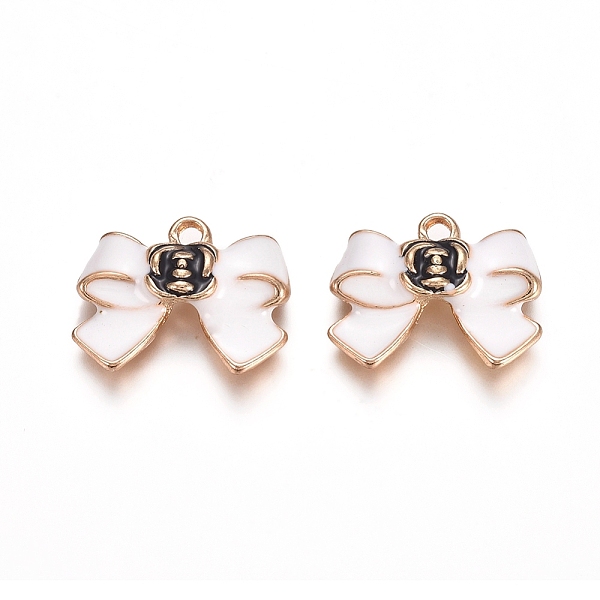 PandaHall Light Gold Plated Alloy Enamel Pendants, Bowknot, White, 16.5x20x5mm, Hole: 2.5mm Alloy+Enamel Bowknot White
PandaHall Light Gold Plated Alloy Enamel Pendants, Bowknot, White, 16.5x20x5mm, Hole: 2.5mm Alloy+Enamel Bowknot White
