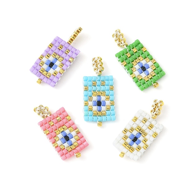 PandaHall Handmade MIYUKI Japanese Seed Loom Pattern Seed Beads, Rectangle with Evil Eye Pendants, Mixed Color, 23.5~24x10x2mm, Hole: 2.5mm..., Multicolor
PandaHall Handmade MIYUKI Japanese Seed Loom Pattern Seed Beads, Rectangle with Evil Eye Pendants, Mixed Color, 23.5~24x10x2mm, Hole: 2.5mm..., Multicolor