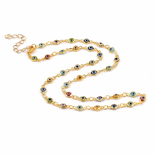 PandaHall Brass Evil Eye Lampwork Link Chain Necklaces, with 304 Stainless Steel Lobster Claw Clasps, Golden, 16.25 inch(41.3cm) Brass
PandaHall Brass Evil Eye Lampwork Link Chain Necklaces, with 304 Stainless Steel Lobster Claw Clasps, Golden, 16.25 inch(41.3cm) Brass