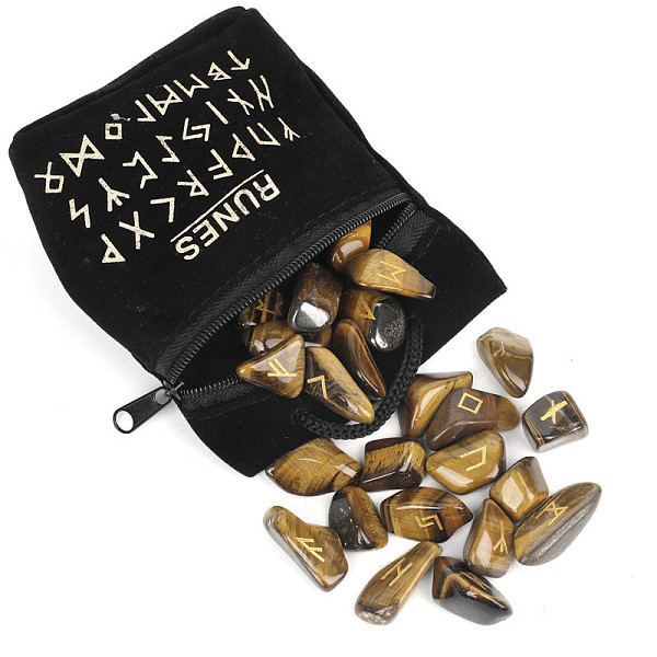 PandaHall Natural Tiger Eye Rune Stones, Tumbled Stone, Healing Stones for Chakras Balancing, Crystal Therapy, Meditation, Reiki, Divination...
PandaHall Natural Tiger Eye Rune Stones, Tumbled Stone, Healing Stones for Chakras Balancing, Crystal Therapy, Meditation, Reiki, Divination...