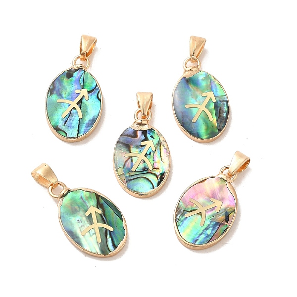 PandaHall Constellation Natural Paua Shell Pendants, Golden Tone Brass Oval Charms, Sagittarius, 22x13x3~3.5mm, Hole: 6x3mm Paua Shell...
PandaHall Constellation Natural Paua Shell Pendants, Golden Tone Brass Oval Charms, Sagittarius, 22x13x3~3.5mm, Hole: 6x3mm Paua Shell...