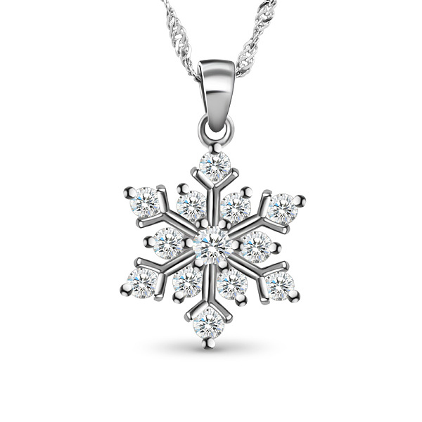 PandaHall SHEGRACE Glittering 925 Sterling Silver Pendant Necklace, Christmas, with Micro Pave AAA Cubic Zirconia Snowflake Pendant, Silver..., Clear
PandaHall SHEGRACE Glittering 925 Sterling Silver Pendant Necklace, Christmas, with Micro Pave AAA Cubic Zirconia Snowflake Pendant, Silver..., Clear
