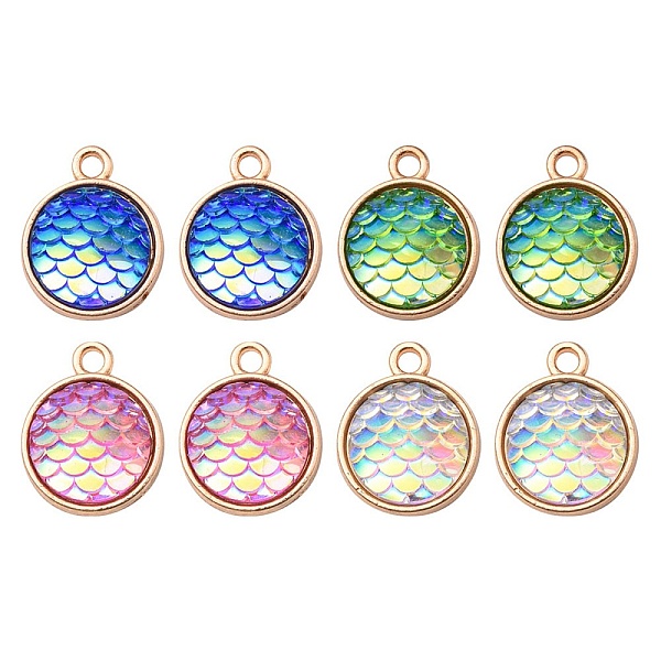 PandaHall 8Pcs 4 Colors Alloy Resin Pendants, AB Color, Flat Round Charms with Scales Pattern, Golden, Mixed Color, 17x13.7x4mm, Hole: 1.8mm..., Multicolor
PandaHall 8Pcs 4 Colors Alloy Resin Pendants, AB Color, Flat Round Charms with Scales Pattern, Golden, Mixed Color, 17x13.7x4mm, Hole: 1.8mm..., Multicolor